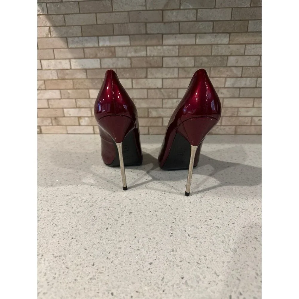 STUART WEITZMAN‎ Stage Fire Quasar Patent Leather Pump Peep Toe Platform
